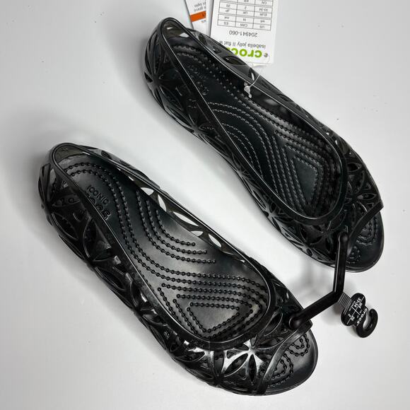 Crocs Isabella Jelly II Flat Ballet in Black - Picture 6 of 7